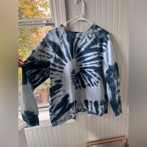 Madewell 1XL Tie-Dye Cotton Crop Sweatshirt